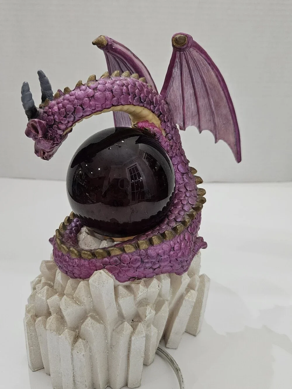 Vintage Purple Dragon Crystal Geode Cave LED Lamp Night Light